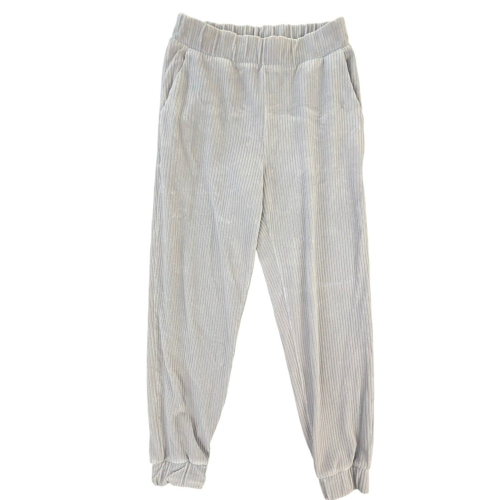 A New Day Gray Corduroy Joggers Size S Cotton Cozy Fall Loungewear Athlesiure